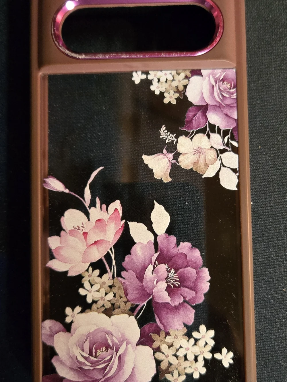 Dagoroo Google Pixel 8 Crystal Clear Flower Pattern Phone Case Purple